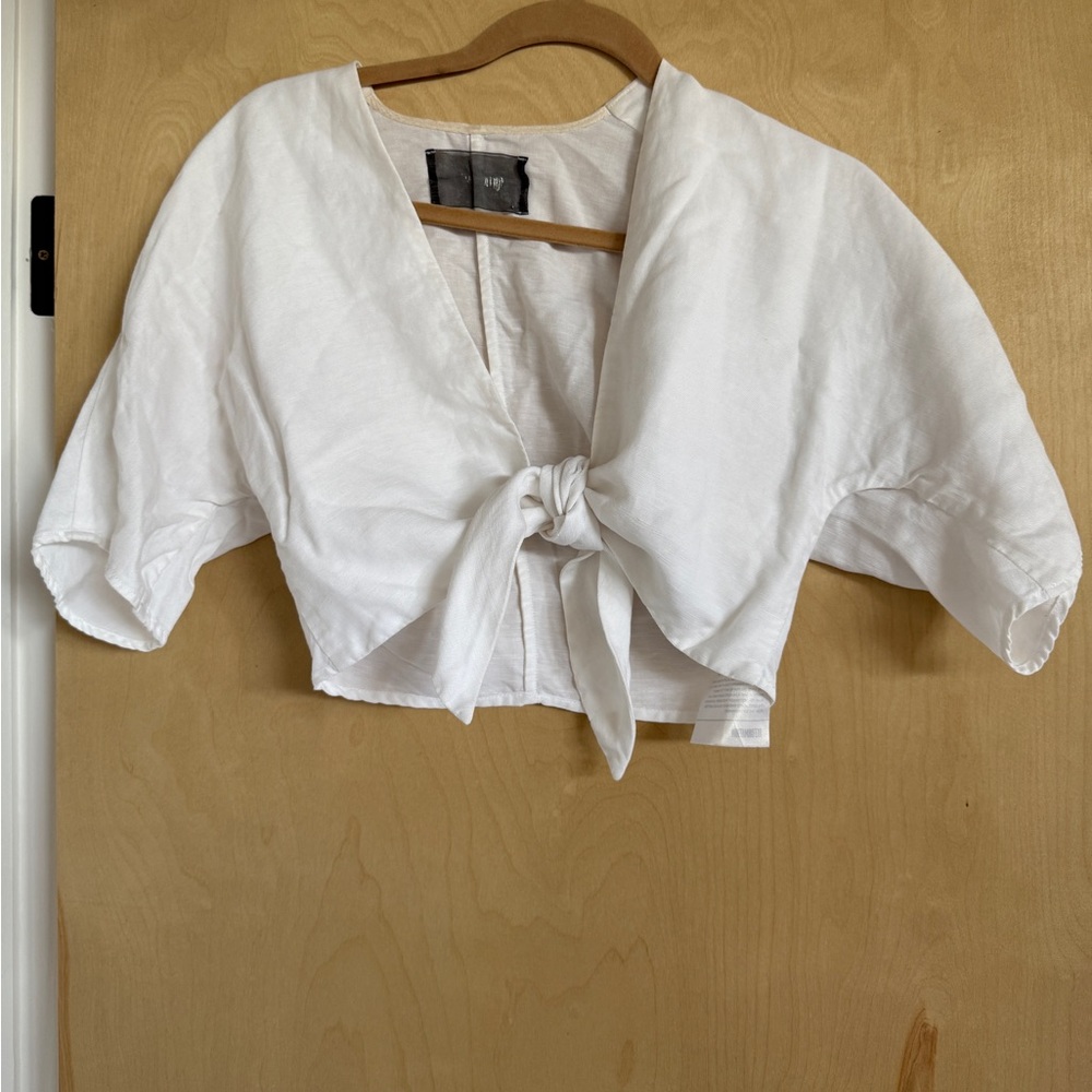 Reformation linen crop top